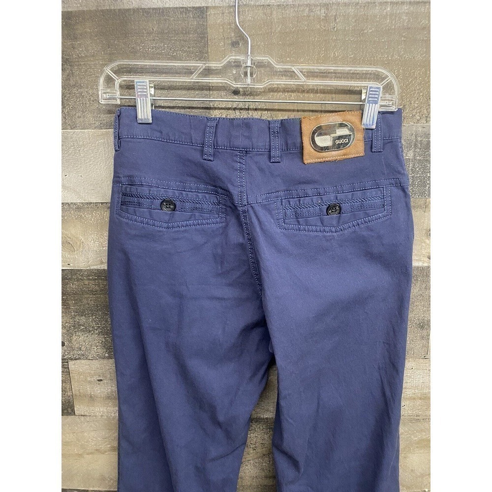 Gucci vintage Boot Cut Navy pants Silver Gucci Label‎ On Back SZ 28 - Picture 4 of 8